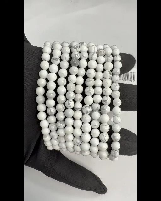 Bracelet Howlite A perles 6mm