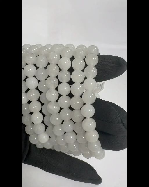 Bracelet Jade Blanc A perles 8mm