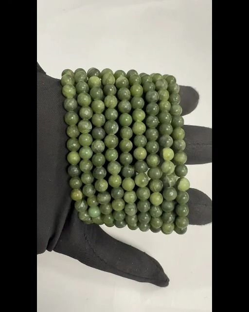 Bracelet Jade Nephrite A perles 6mm