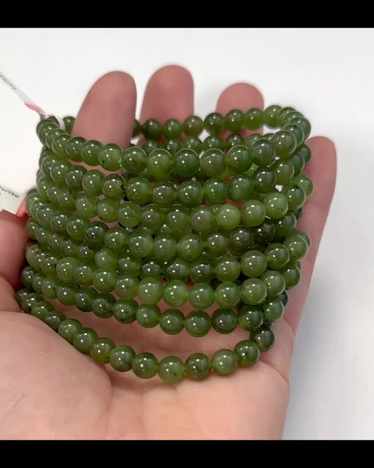 Bracelet Jade Nephrite Canada AA perles 6mm