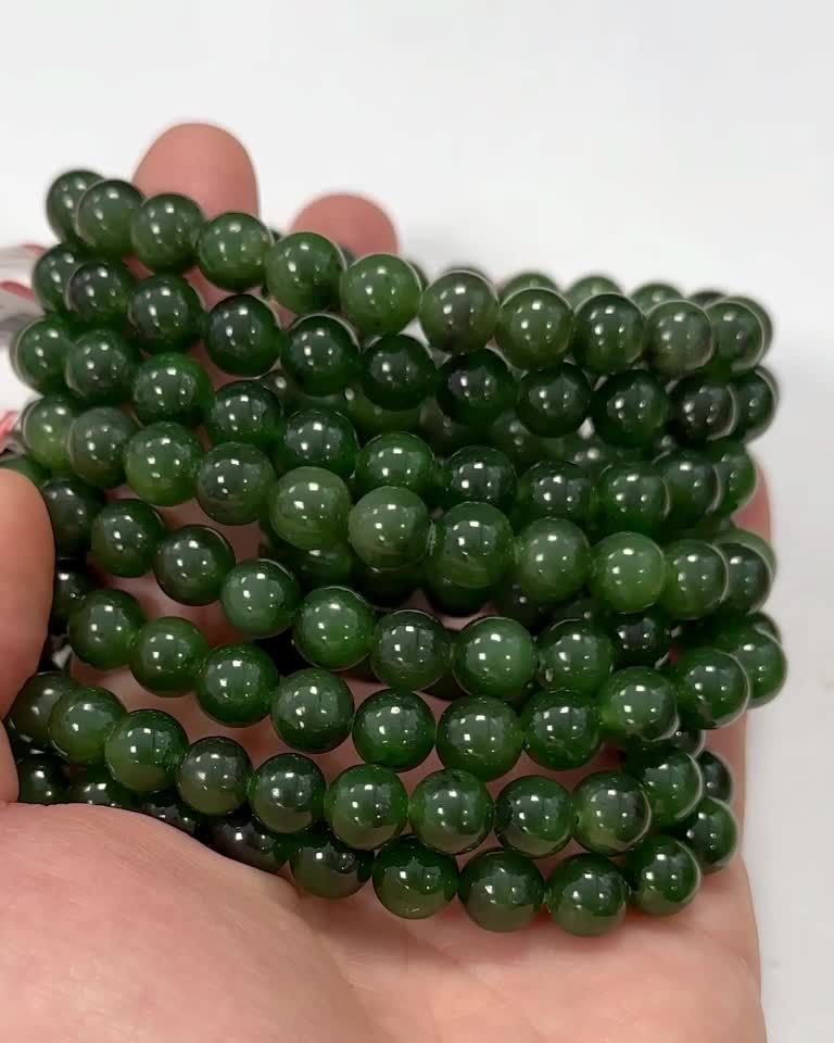 Bracelet Jade Nephrite Canada AA+ perles 8mm