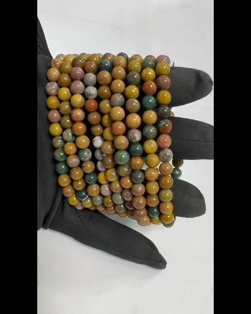 Bracelet Jaspe Océan A perles 6mm