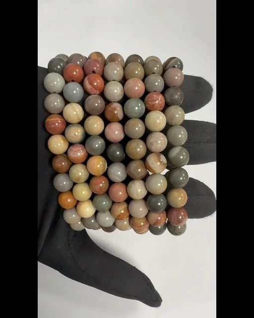 Bracelet Jaspe océan perles 8mm