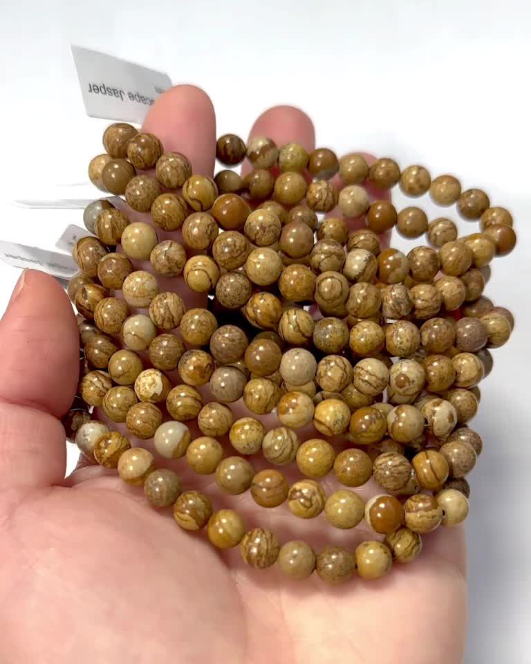Bracelet Jaspe Paysage perles 6mm
