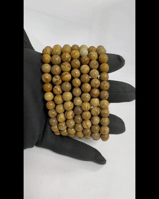 Bracelet Jaspe Paysage perles 8mm