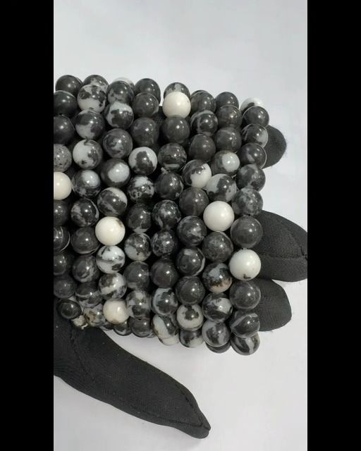 Bracelet Jaspe Zebre perles 8mm