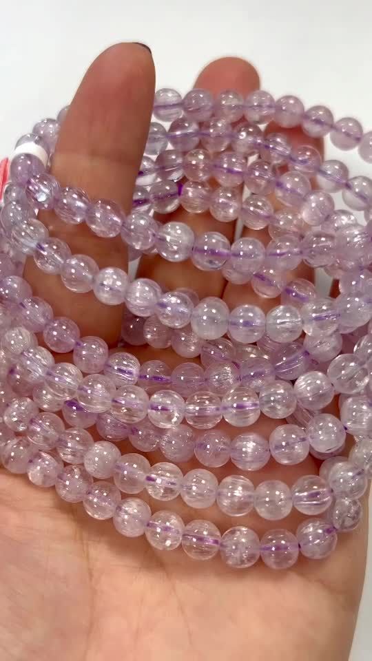 Bracelet Kunzite AAAA perles 5.5-6.5mm
