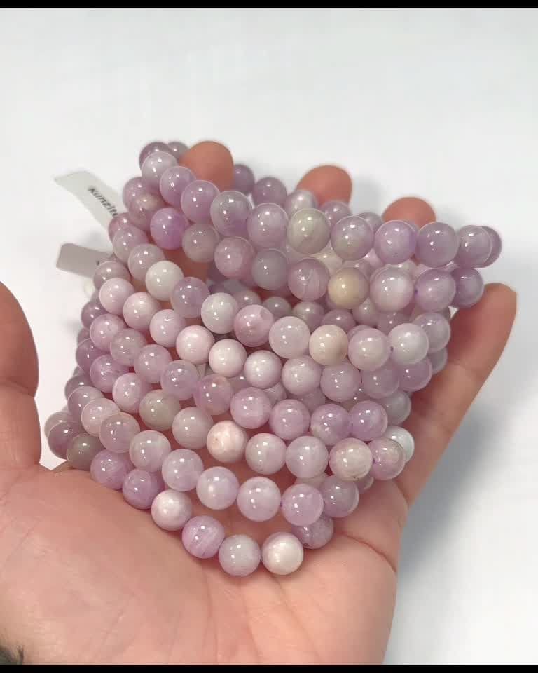 Bracelet Kunzite A perles 8mm