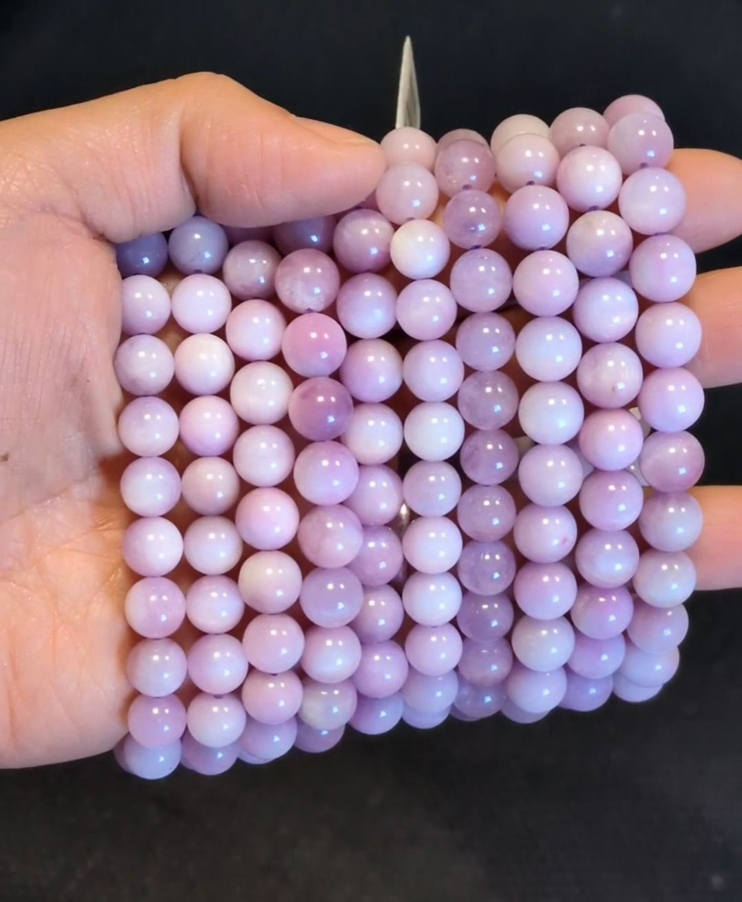 Bracelet Kunzite A+ perles 7.5-8.5mm