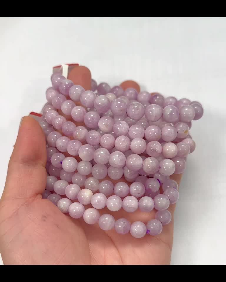 Bracelet Kunzite AA perles 7.5-8.5mm