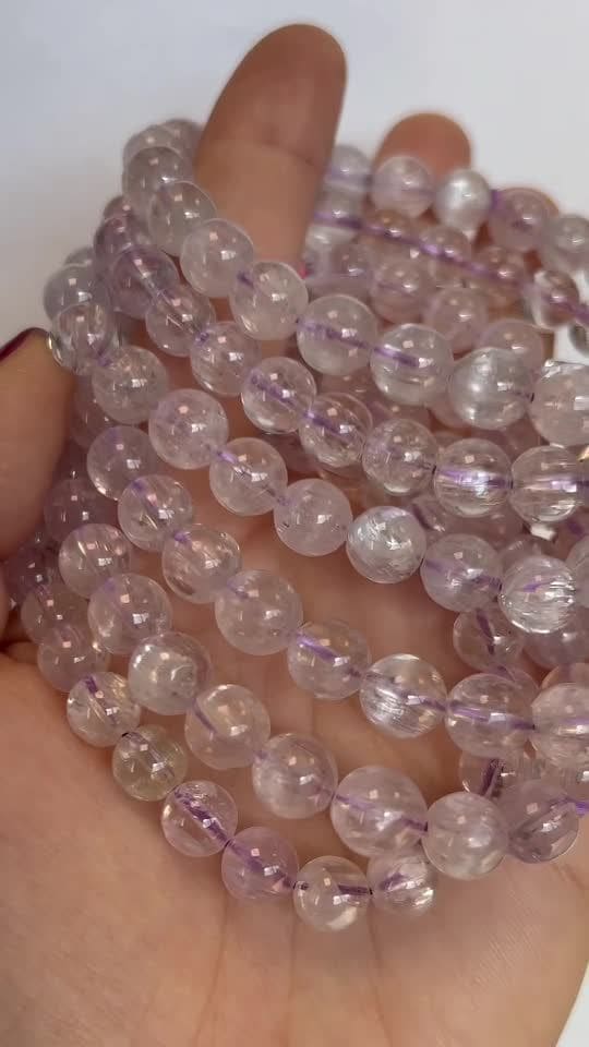 Bracelet Kunzite AAAA perles 7.5-8.5mm