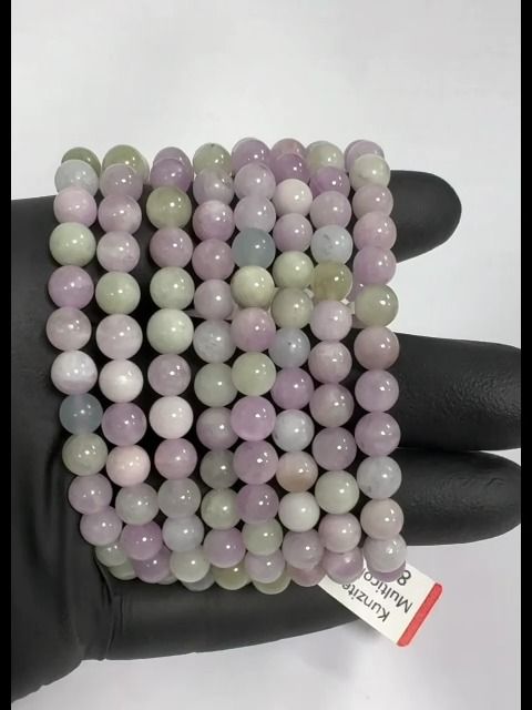 Bracelet Kunzite Multicolore AA perles 7mm