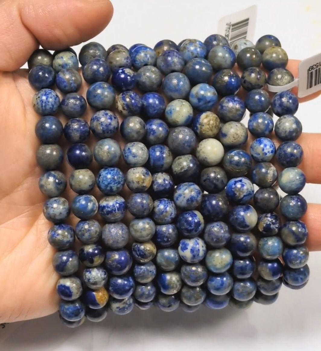 Bracelet Lapis Lazuli AB perles 8-9mm