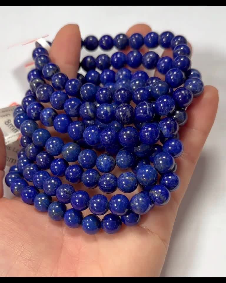 Bracelet Lapis Lazuli AAA perles 7.5-8.5mm