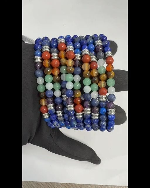 Bracelet Lapis Lazuli 7 Chakras A perles 6mm