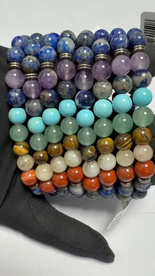 Bracelet Lapis Lazuli 7 Chakras AB perles 8mm
