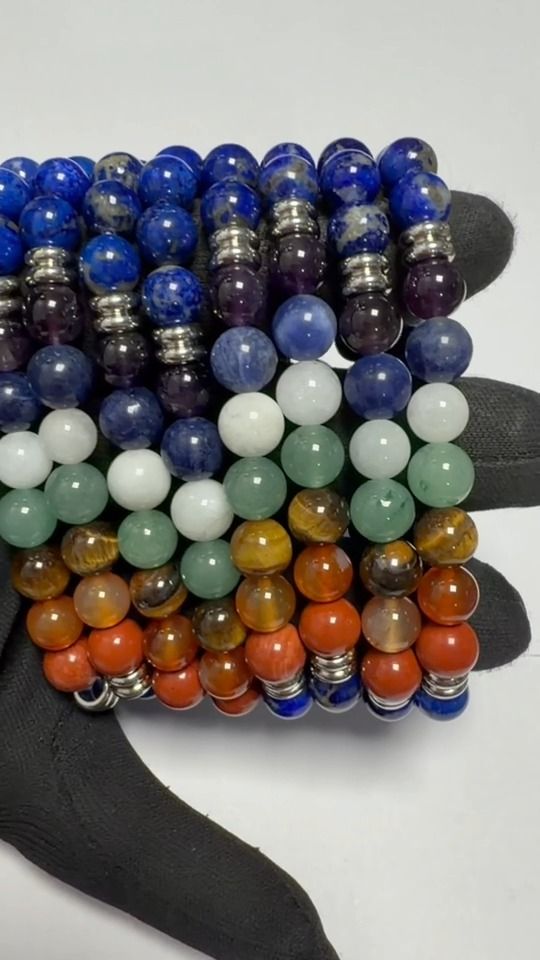Bracelet Lapis Lazuli 7 Chakras A+ perles 8mm