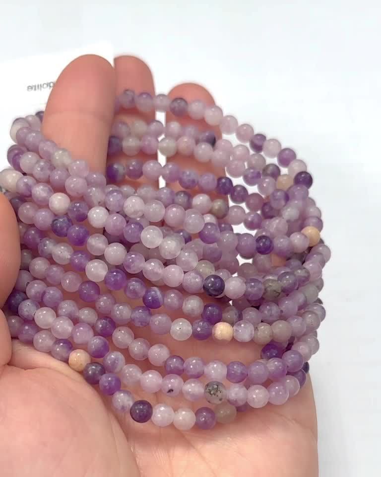 Bracelet Lepidolite A perles 4mm