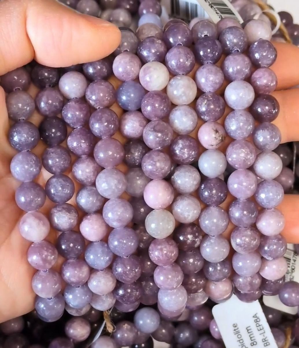 Bracelet Lepidolite A perles 8mm