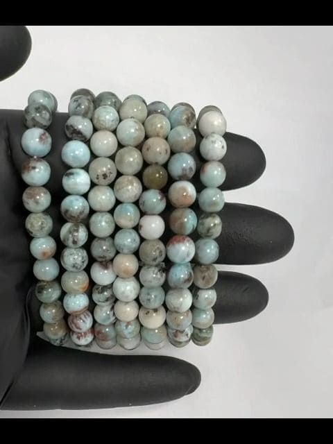 Bracelet Larimar perles 7-8mm