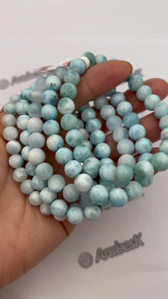 Bracelet Larimar AA perles 7-8mm