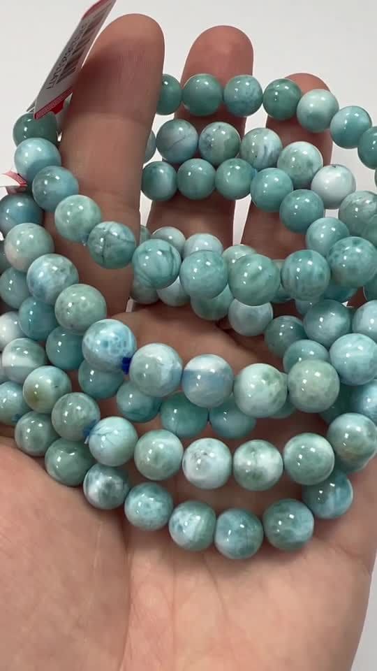 Bracelet Larimar AAA perles 7.5-8.5mm