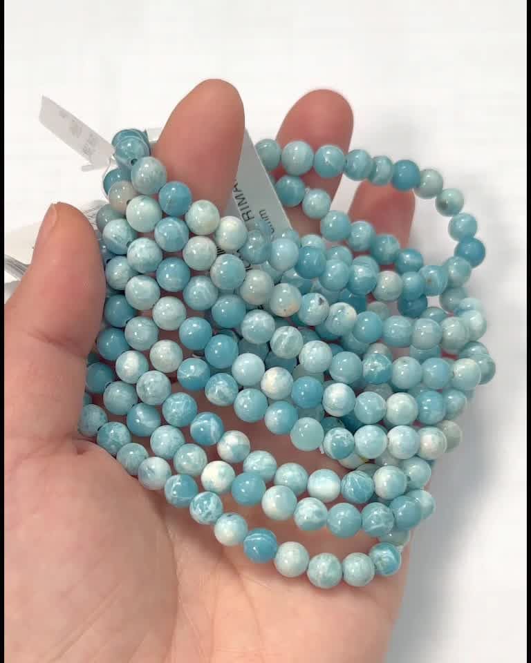 Bracelet Larimar Chine A perles 6mm