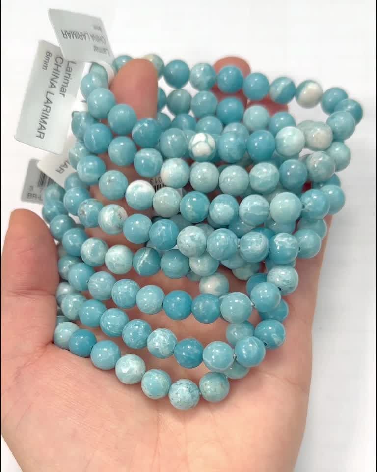 Bracelet Larimar Chine A perles 8mm