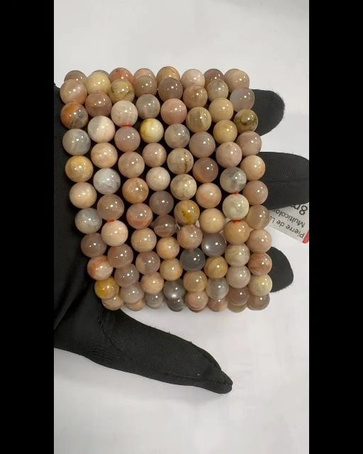 Bracelet Pierre de Lune Multicolore perles 8-9mm