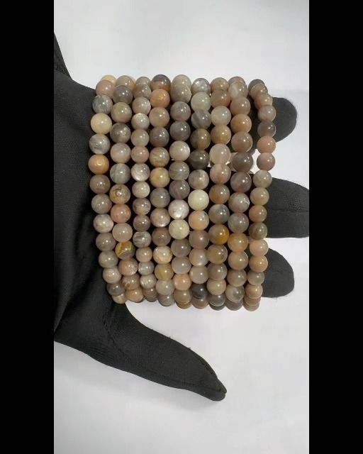 Bracelet Pierre de Lune Noire A perles 5.7-6.7mm