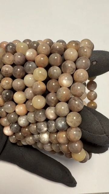 Bracelet Pierre de Lune Noire A+ perles 8-9mm