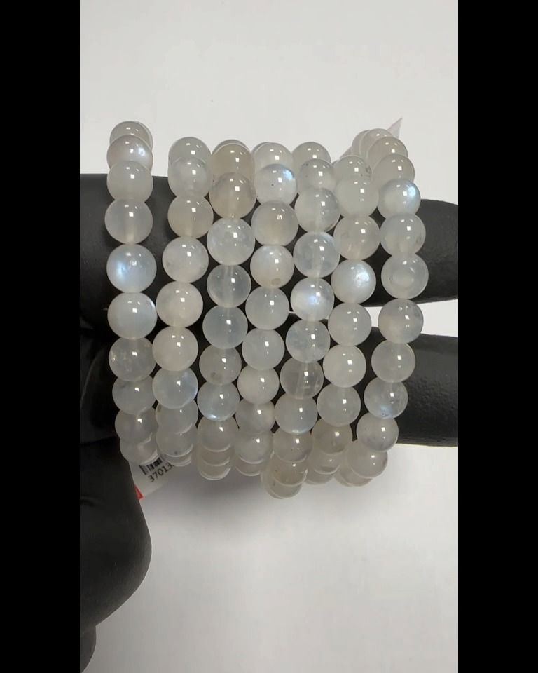 Bracelet pierre de lune blanche AA perles 6-7mm
