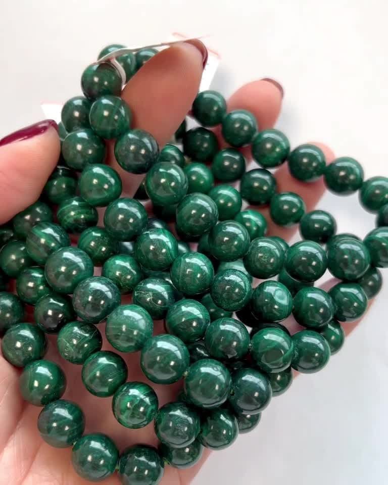 Bracelet Malachite A perles 10mm