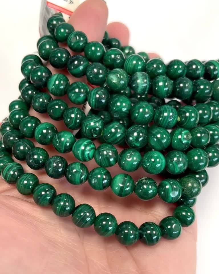Bracelet Malachite perles 7-8mm