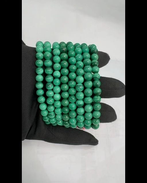 Bracelet Malachite Claire AA perles 6.5-7.5mm