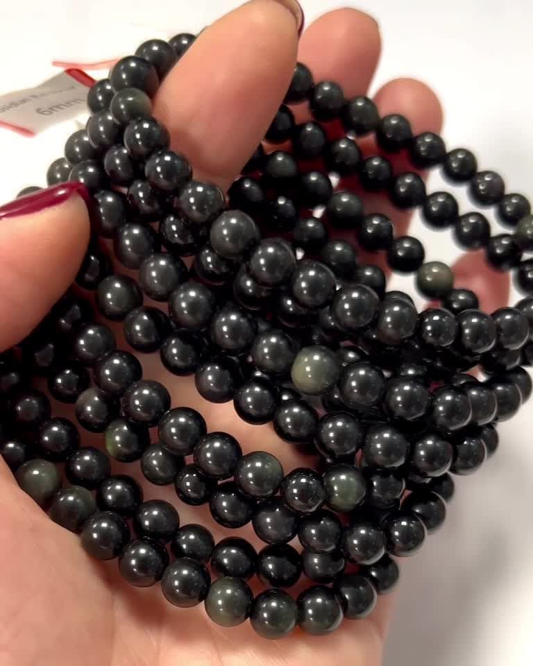 Bracelet perles Obsidienne Œil Céleste A 6mm