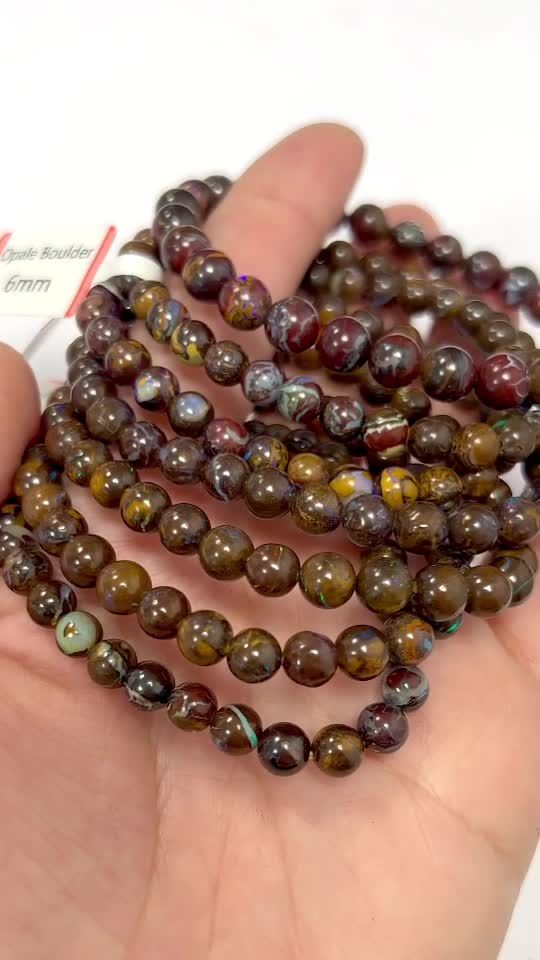 Bracelet  Opale Boulder AAA perles 5-6mm