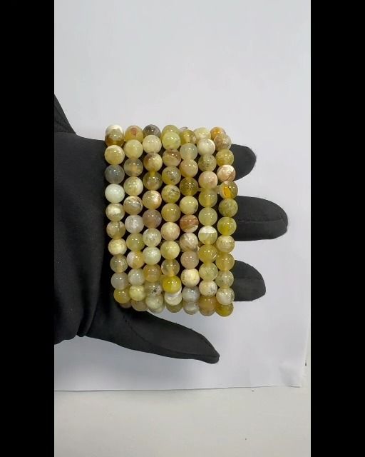 Bracelet Opale Jaune A perles 8mm