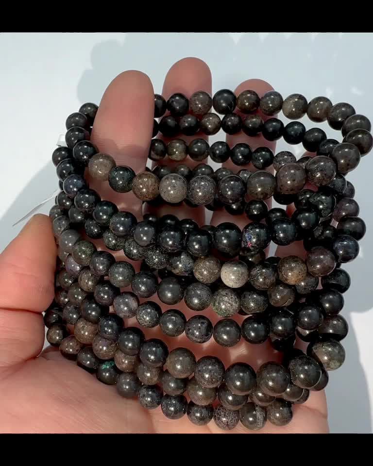 Bracelet Opale Noire perles 6mm