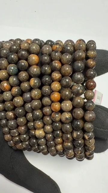 Bracelet Opale Noire AB perles 6-7mm