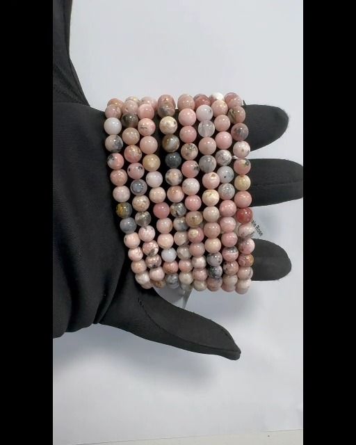 Bracelet Opale Rose perles 6mm