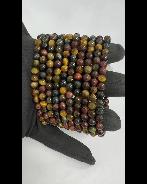 Bracelet Oeil de Tigre Multicolore A perles 6mm