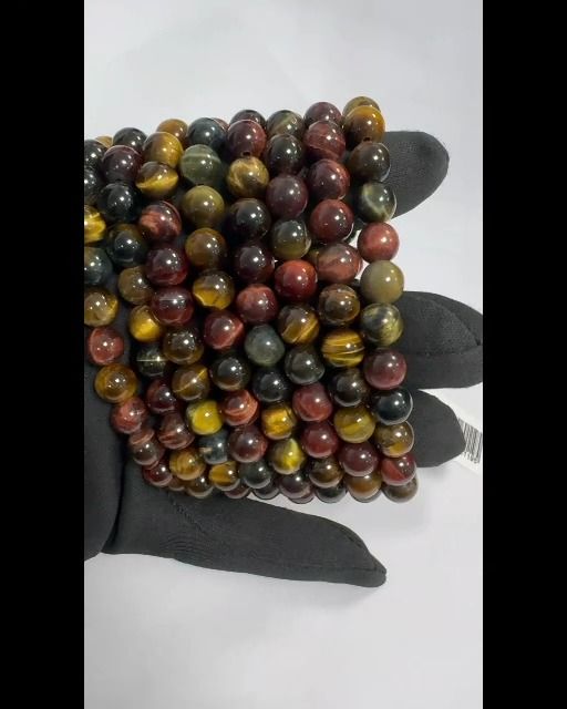 Bracelet Oeil de Tigre Multicolore A perles 8mm
