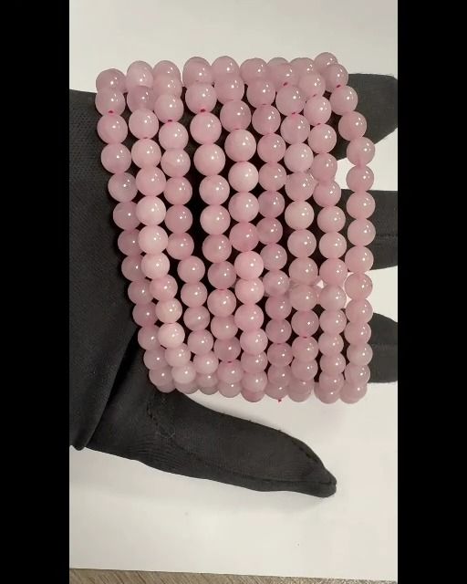 Bracelet Quartz Rose perles 6mm