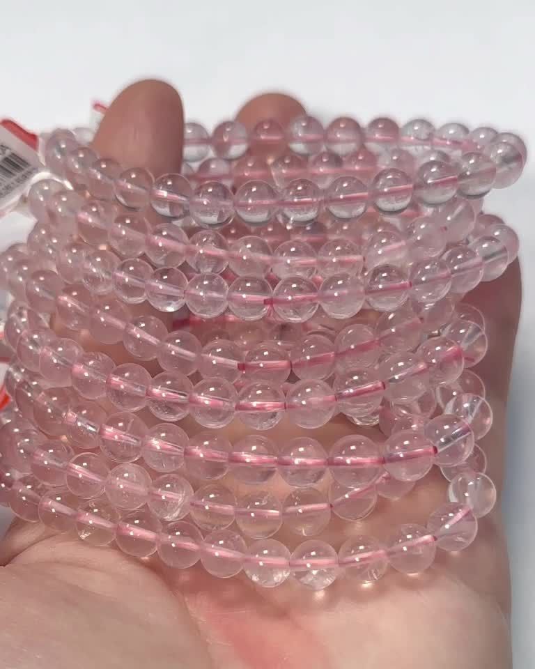 Bracelet Quartz rose AA perles 6-7mm