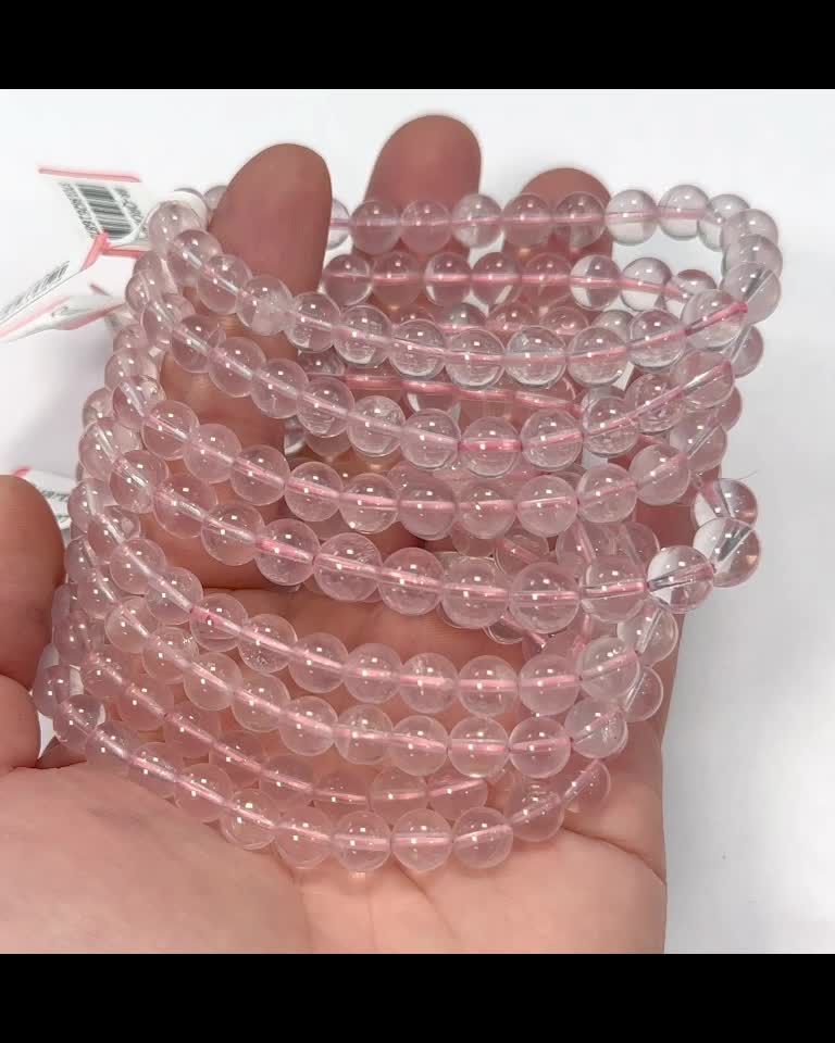 Bracelet Quartz rose AAA perles 6-7mm
