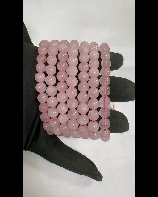 Bracelet Quartz Rose A perles 8mm