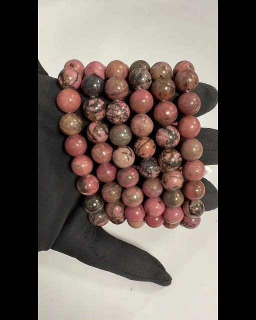 Bracelet Rhodonite perles 10mm