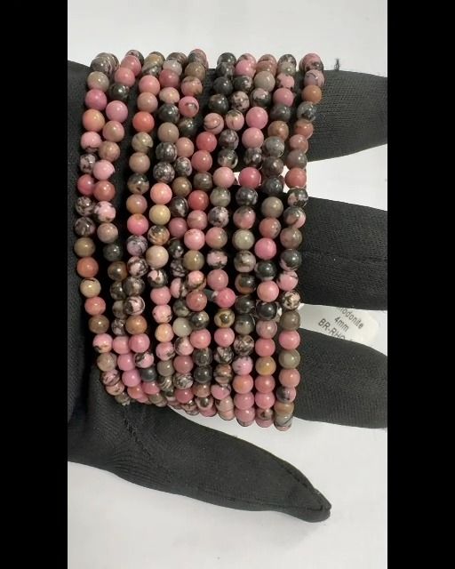 Bracelet Rhodonite perles 4mm