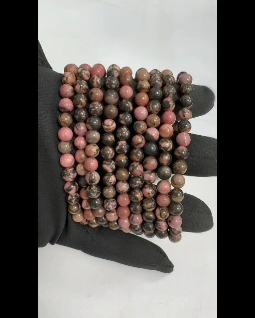 Bracelet Rhodonite perles 6mm